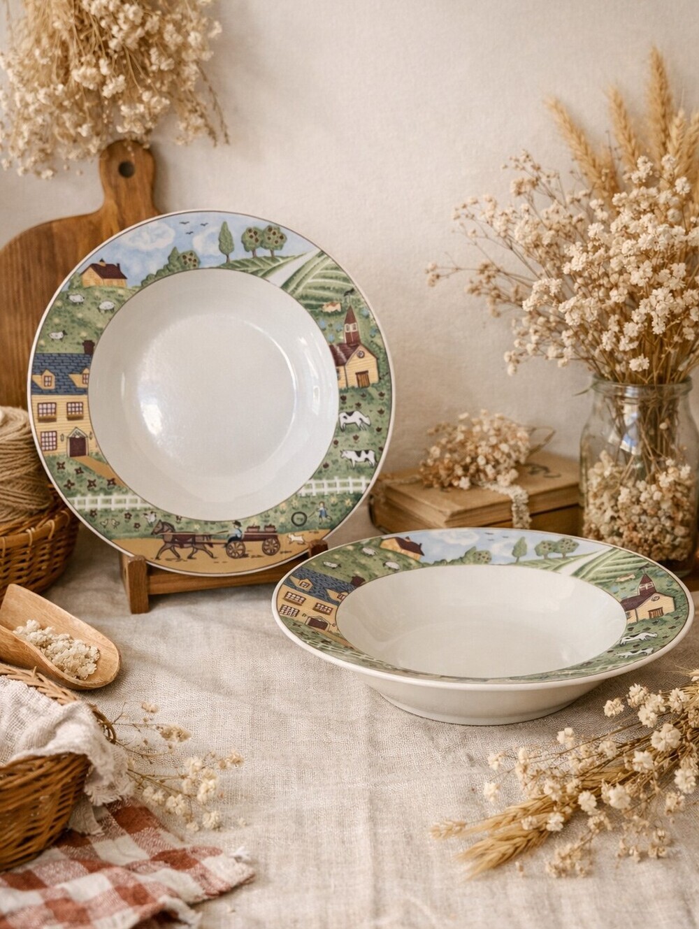 Country Road farmhouse stoneware bowls set of 2